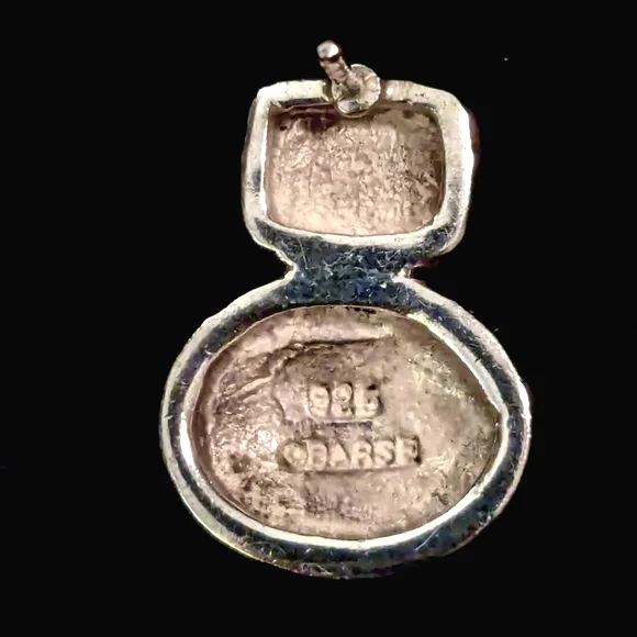 Vintage BARSE 925 Hammered Sterling Silver Post Earrings — 3/4" - Picture 3 of 3